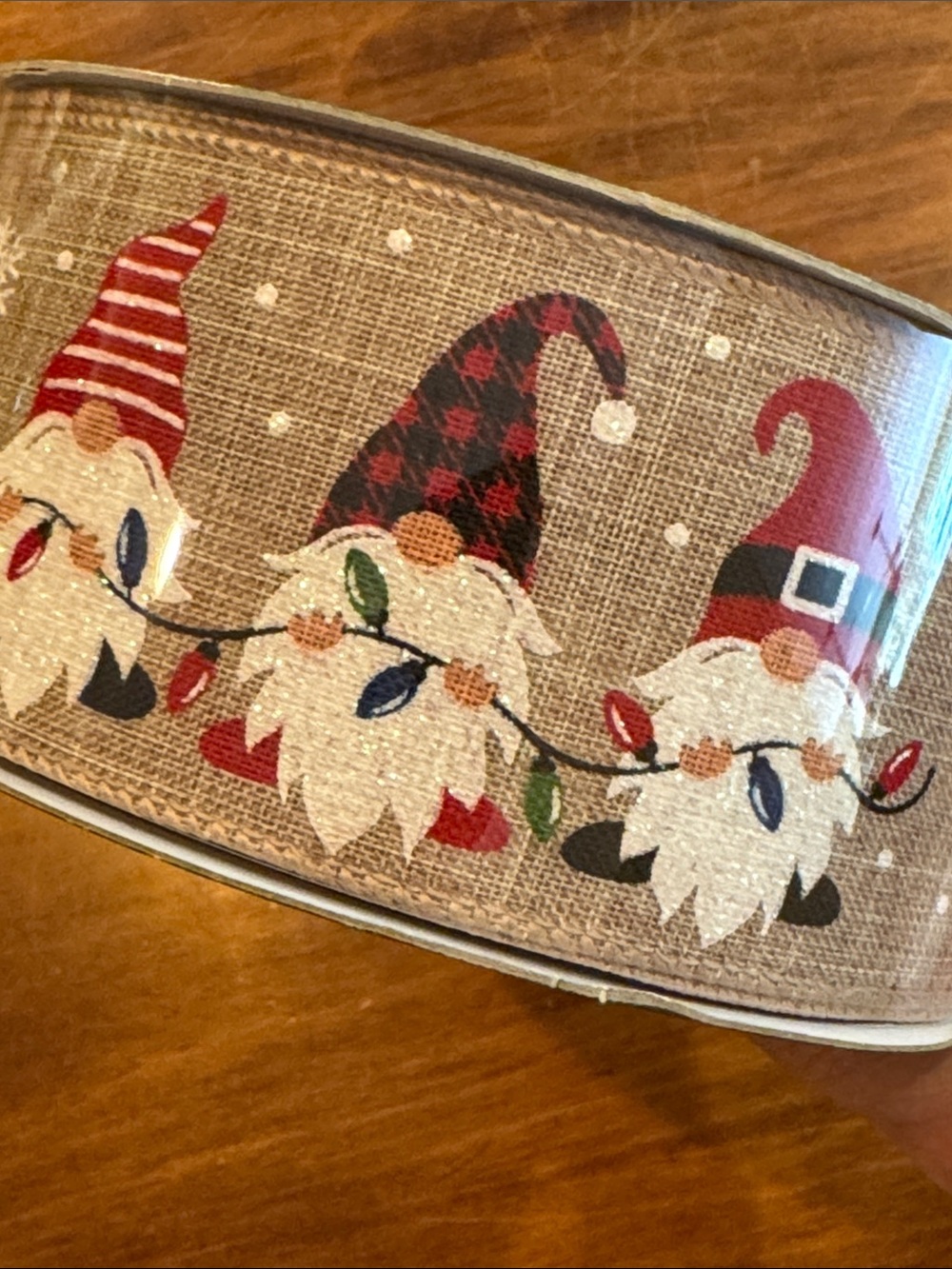 NIP Kirkland Signature Wired Holiday Gnomes 50 yds 2.5” Wide Christmas Lights